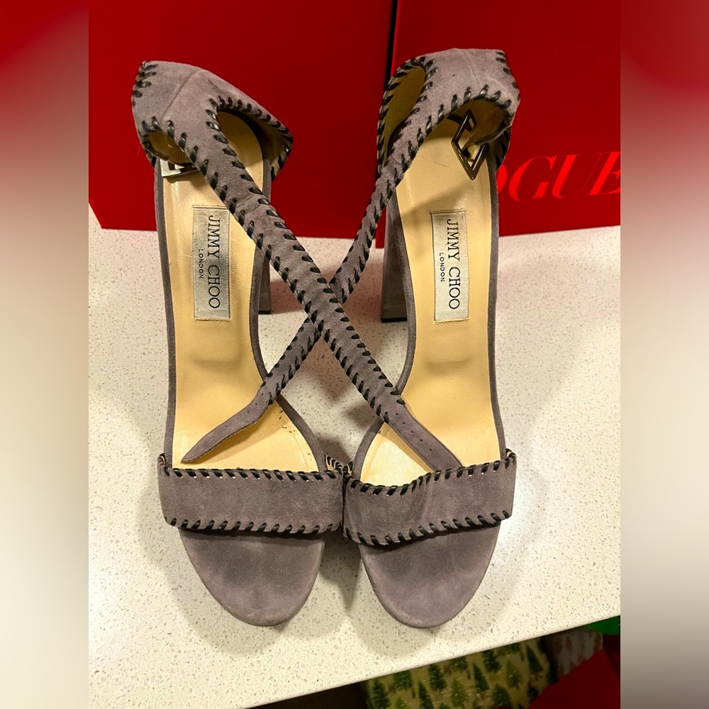 Jimm Choo Suede Striped Sandal